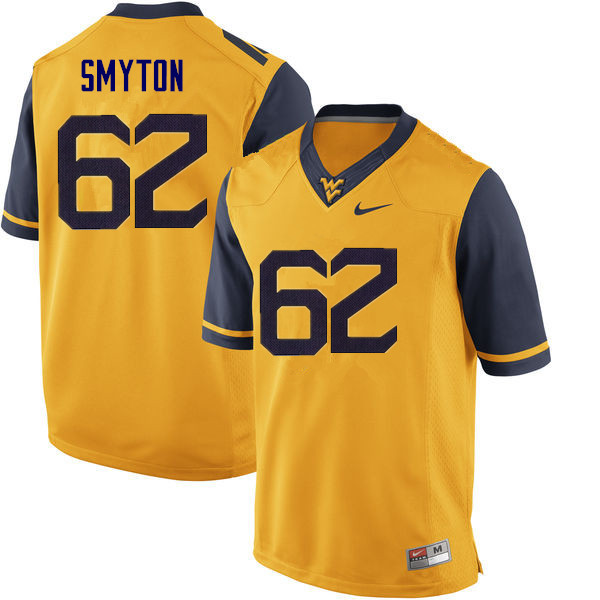 NCAA Men's Garrett Smyton West Virginia Mountaineers Yellow #62 Nike Stitched Football College Authentic Jersey GJ23I02EV